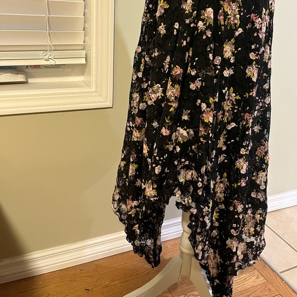 [XL]Anna Bella Vintage Floral Lace Lined Asymmetrical Midi Sleeveless dress - Picture 3 of 12